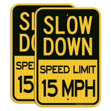 Bord met snelheidslimiet van 15 MPH (2-pack) 18 x 12 inch Motor
