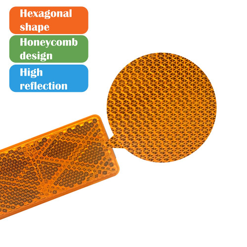 WELNENT E-Mark DOT 4A CCC 2pcs Rectangle Reflector Self Adhesive Stick 2