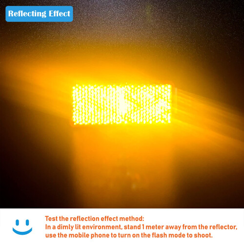 WELNENT E-Mark DOT 4A CCC 2pcs Rectangle Reflector Self Adhesive Stick 1