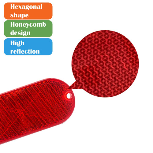 WELNENT E-Mark / 4A / CCC 2pcs Oval Reflector Self Adhesive Stick on S 2