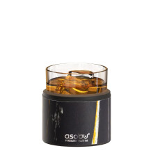 asobu Whiskey Glass with Insulated Stainless Steel Sleeve  10.5 ounces
