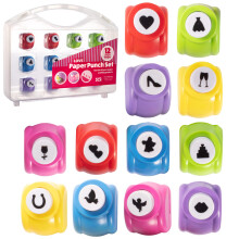 Scrapbook Paper Hole Punchers - 12 Unikke gave -tema huller - Scrapbooking Supplies Kit og tilbehør DIY Craft Card Making Wedding Confetti Valent