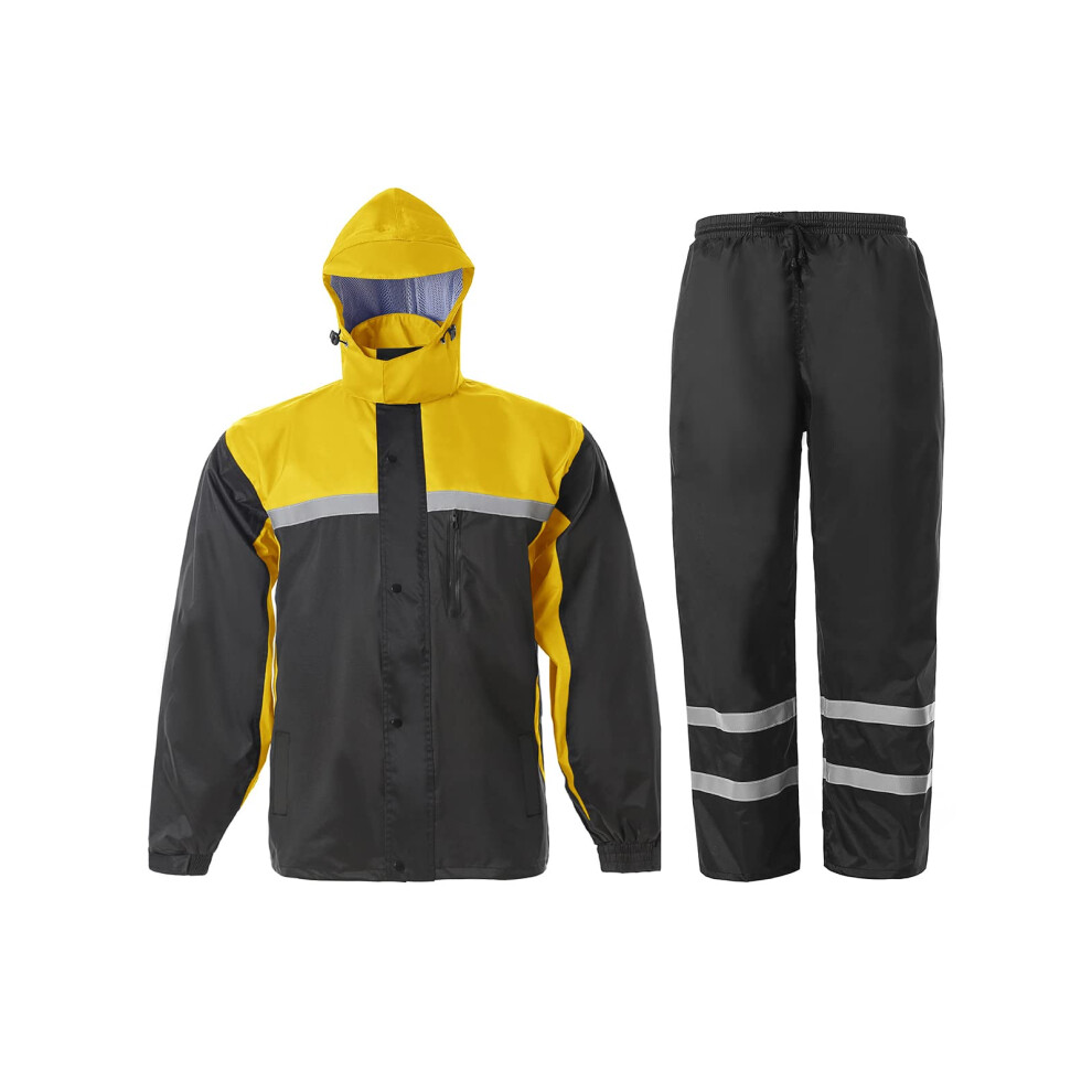 Combinaison de pluie SaphiRose pour homme Veste de pluie de travail r   fl   chissante haute visibilit