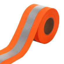 JINBING Reflektorband zum Aufn  hen, silberfarben, f  r Kleidung, Sicherheitsgewebe, Gurtband, Zierstreifen, Orange, 2 Zoll x 33 Fu