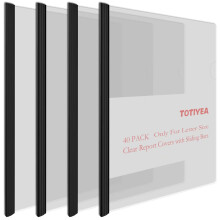 TOTiyea 40 Pack Clear Report Covers with Sliding Bars  Letter Size 5mm