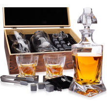 Whisky Karaffel S?t af Royal Reserve - Whisky Gave S?t - Snoet Bourbon Karaffel 24 oz 750 ml med briller Whisky Stones Coasters Tang - Whisky Gav