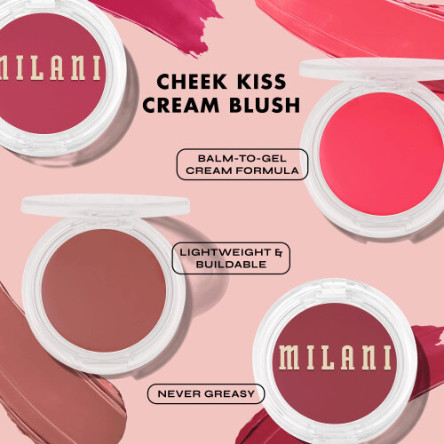 Milani Cheek Kiss Κρέμα Ρουζ - Κρέμα σε Τζελ για Ρουζ και Χείλη 2