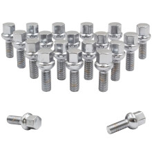 Fälgtillbehör Set med 20 Krom 14x1.5 Bult med Kulformad Säte (R12) 28mm