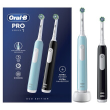 Elektrische Tandenborstel - ORAL-B - Pro Series 1 - 2 3D Reinigingshulpjes - Blauw en Zwart