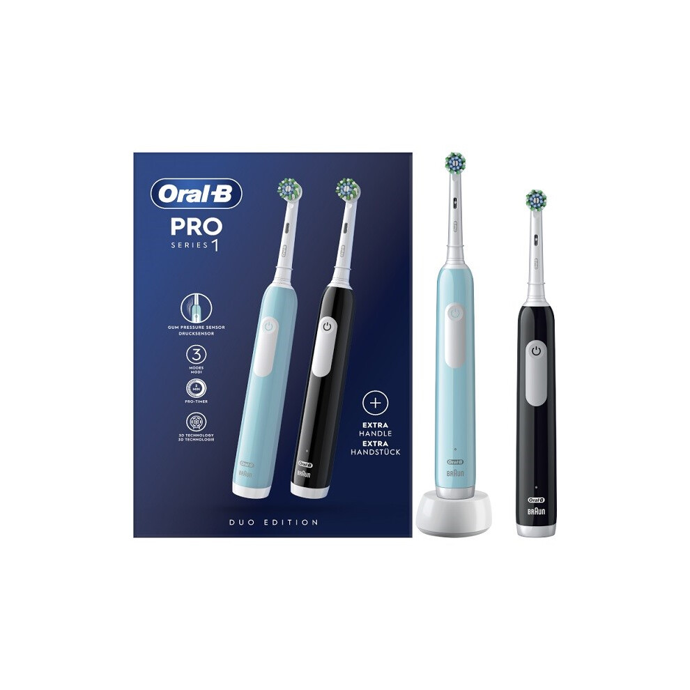 Oral-B Pro 1 Black/Caribbean Blue Elektrische Zahnbürste Mit 2. Handstück - Image 4