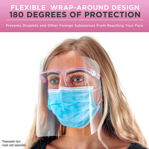 TCP Global Salon Världssäkerhetsansiktskydd med Rosa Glasramar (4-pack) - Klara Skyddande Helansiktskydd 2