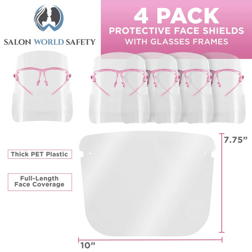 TCP Global Salon Världssäkerhetsansiktskydd med Rosa Glasramar (4-pack) - Klara Skyddande Helansiktskydd 1