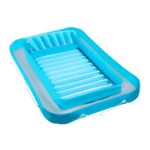 Oppustelig Tanning Pool Lounge Float | Personlig poolseng med pude | Oppustelig solariebassin (bl?) | 13 ?r+