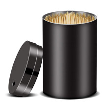 Yifocus rustfrit st?l metal tandstikker indehaver Dispenser Tooth Picks Lot Container med 500 stykker bambus rund tandstikker tr? til t?nder forr
