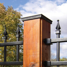 Nuvo Iron PCP14LN 6 x 6 Pyramid Post Dressed and Undressed Lumber Also fits 55 x 55 Cap  Black