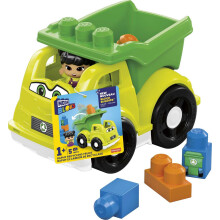 MEGA BLOKS Byggklossar Bil med 1 Block Buddies Figur, Raphy Återvinningslastbil för Småbarn 1-3