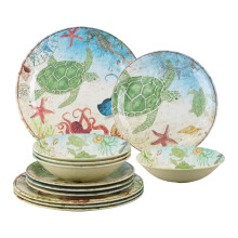 UPware 12-Piece Melamine Dinnerware Set  Includes Dinner Plates  Salad