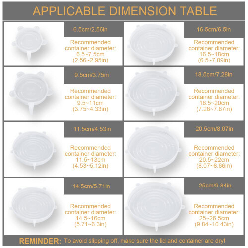 LELE LIFE 4 Pack Same Size Silicone Stretch Lids  Thicker Reusable Dur 2