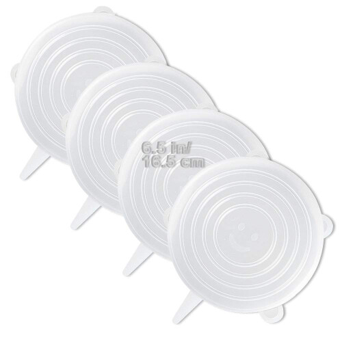 LELE LIFE 4 Pack Same Size Silicone Stretch Lids  Thicker Reusable Dur