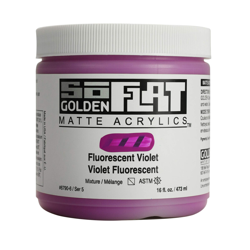 Golden Soflat Acrylics Fluorescerend Violet 16 Fl Oz 473 Ml Pot-image