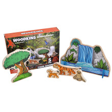 Wild Republic Woodkins Rainforest Holzspielset, Geschenk fr Kinder, ideal fr innovatives Spielen, umweltfreundliches fnfteiliges Boxset