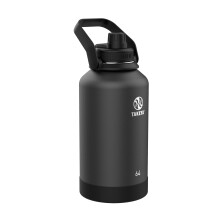 Takeya Actives 64 oz Vacuum Insulated Stainless Steel Water Bottle with Spout Lid  Premium Quality  Onyx
