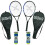 Xcello Sports 23" Αλουμινένιο Σετ Ρακετών (Μπλε/Μαύρο) με 2 Σωλήνες Μπάλες Τένις και 2 Θήκες 1