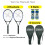 Xcello Sports 23" Αλουμινένιο Σετ Ρακετών (Μπλε/Μαύρο) με 2 Σωλήνες Μπάλες Τένις και 2 Θήκες 2