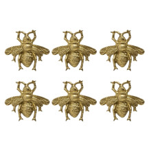SOFFEE DESIGN Conjunto de 6 Puxadores de Armário Vintage Ouro, Formato de Abelha, Metal Decorativo