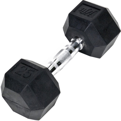 JFIT Rubber Hex Dumbbell  25 LB  Single