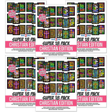 Super Pack of 18 Fuzzy Velvet Coloring Posters (Christian Edition) - Great for Easter Basket Stuffer Gift Kids Sunday School Group Arts and