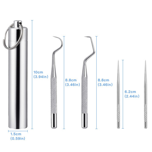 Worldity 5Pcs Reusable Toothpick  Portable Metal Toothpick  Profession 1