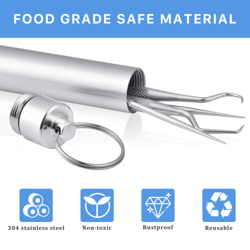 Worldity 5Pcs Reusable Toothpick  Portable Metal Toothpick  Profession 2