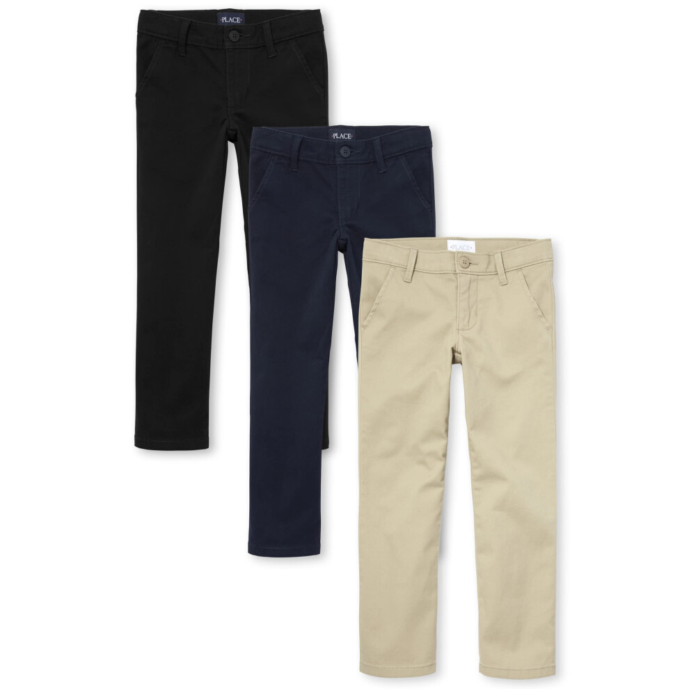 The childrens Place girls Skinny chino Pants BlackSandyTidal 10