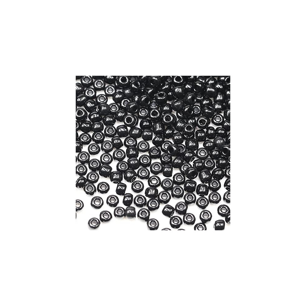 Perles Noires Tibaoffy Taille 8/0, Perles De Rocaille En Verre De 3 Mm Pour La Fabrication De Bijoux (Environ 100 G, Soit 3 600 Pi Ces)-image