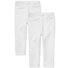 The Children's Place Girls and Toddler Girls Leggings White 2 Pack 5T
