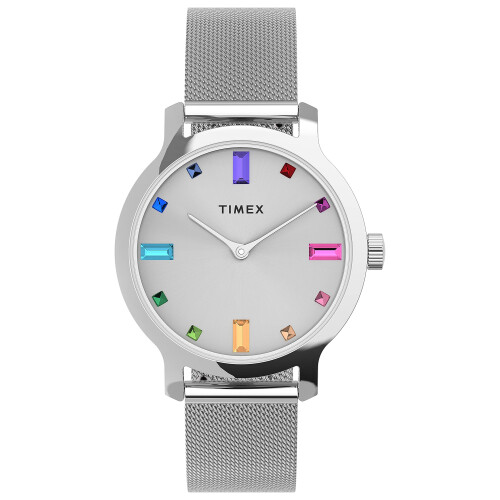 Timex Timex Women's Transcend 31mm Watch - Silver-Tone Case Silver-Tone Dial