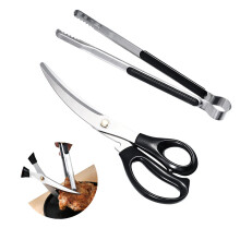 Koreansk grill saks og klips s?t BBQ saks BBQ tang k?kken saks madlavnings saks pissa saks Ergonomisk saks rustfrit st?l sakse klip til nem brug