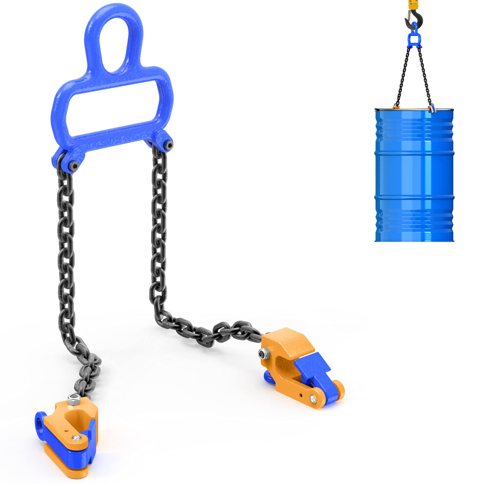 WowDIY 55 gallon drum lift  Chain Drum Lifter  2000 lbs Capacity  Suitable for Blue Plastic and Metal Drums Standard Version-image-OPC-PFR79K8-NEW