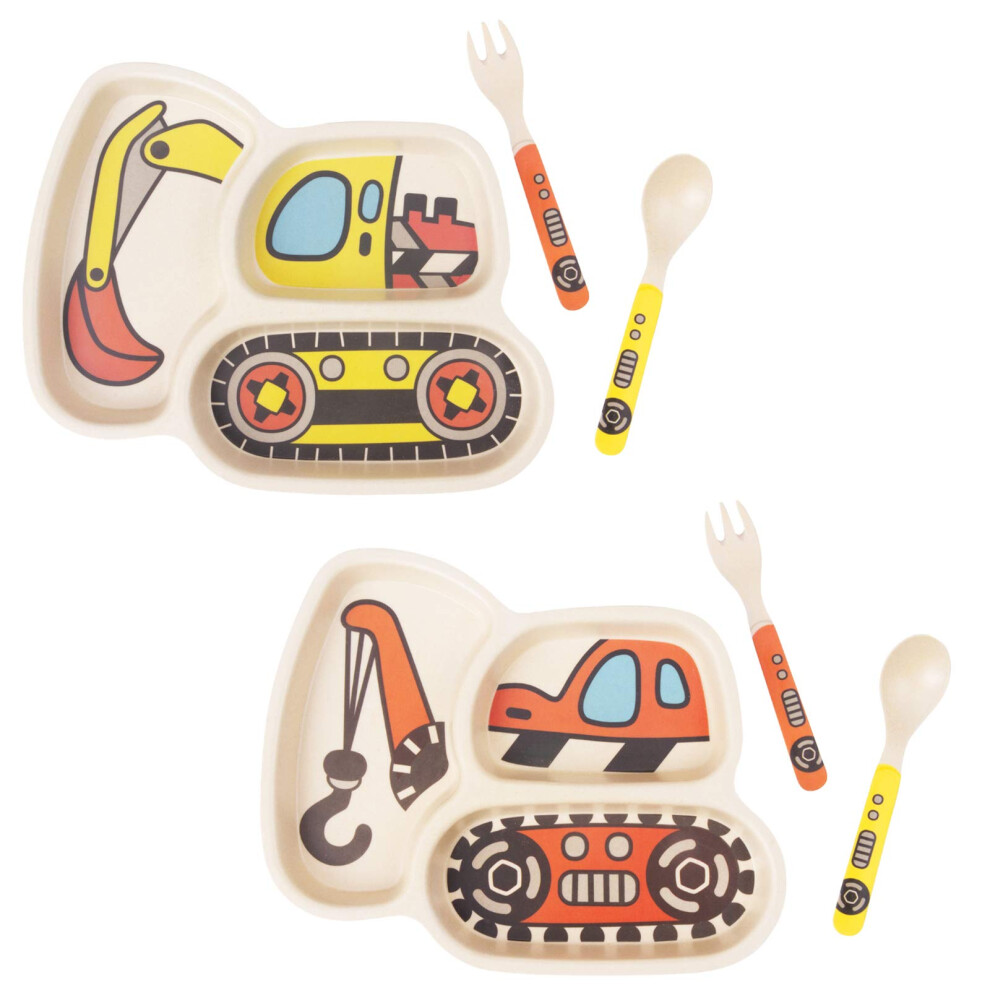 Donkere Bliksem Kid Plate Set Bamboo Toddler Plates Dinnerware Dinner Dish Set Baby Fe