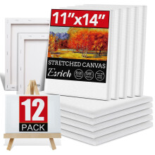 Balenie 12 pl   tien na malovanie s maliarskym pl   tnom s rozmermi 11x14 na olejov    a akrylov    farby.