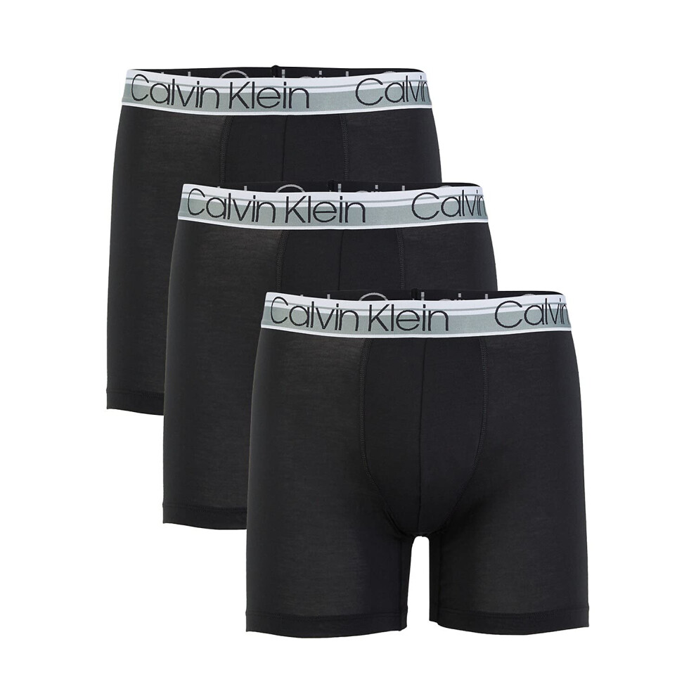 Calvin Klein Men`s Microfiber Boxer Briefs 3 Pack (Black(NP2370-001)/S