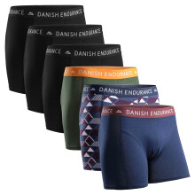 DANISH ENDURANcE 6 Pack Soft cotton Boxer Briefs Stretch Fit Underwea