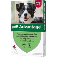 Advantage Spot On Flea Treatment for Large Dogs 10-25kg, 4 Pipettes
