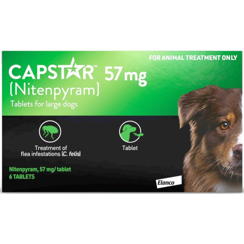 Capstar Capstar Dog Cat Flea Tablets Treatment Kills Fleas Fast 57mg - 6 Pack
