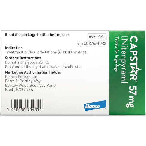 Capstar Capstar Dog Cat Flea Tablets Treatment Kills Fleas Fast 57mg - 6 Pack 1