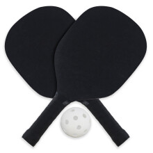 The Magic Toy Shop Pickleball Set 2 Wooden Paddle Rachets & 1 Ball Beginners Indoor Outdoor Game