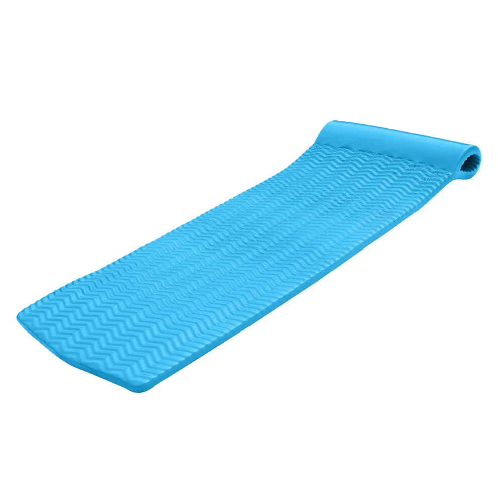 Tapis flottant pour piscine TRC Recreation Serenity 1,5 po en mousse avec rev?tement en vinyle ?pais pour adulte avec oreiller int?gr? Marina Blue