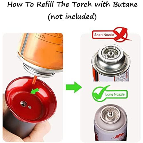 Blow Torch, Professional Kitchen Cooking Torch With Lock Adjustable Flame Refillable Mini Blow Torch Lighter For Bbq, Baking, Brulee Crème 2