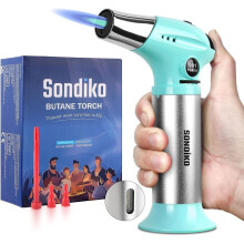 Blow Torch, Butane Torch Lighter, Refillable Creme Brulee Torch With Adjustable Flame, Safety Lock For Soldering, Kitchen, Welding